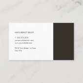 モダングエレガントレー白ストライプ美容師 名刺 (裏面)