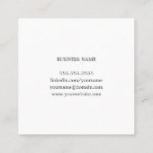 モダングエレガントレー白ストライプ スクエア名刺 (裏面)