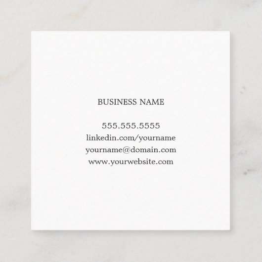 モダングエレガントレー白ストライプ スクエア名刺 (裏面)