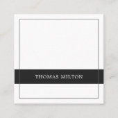モダングエレガントレー白ストライプ スクエア名刺 (正面)
