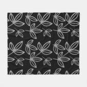 モダングエレガントレ葉イズ フリースブランケット (正面(横))