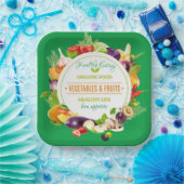 モダングオーガニックリー食べ物健康 ペーパープレート (パーティー)