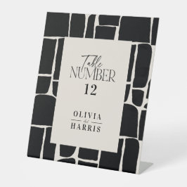 モダングミニマルラフィックの白黒の表 台座サイン