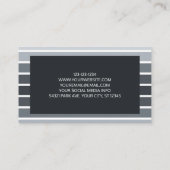 モダングミニマルレー白ストライプ 名刺 (裏面)