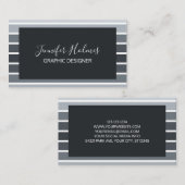 モダングミニマルレー白ストライプ 名刺 (正面/裏面)