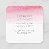 モダングラデーションエレガント赤い水の色抽象芸術 スクエア名刺 (裏面)