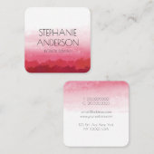 モダングラデーションエレガント赤い水の色抽象芸術 スクエア名刺 (正面/裏面)