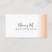 モダングラデーションオレンジ色の白いメイクアップ 名刺 (正面)