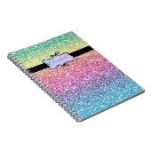 モダングラデーショングリッターパーソナライズされた ノートブック (右側)