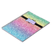 モダングラデーショングリッターパーソナライズされた ノートブック (左側)