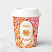 モダングラデーションスタイリッシュモノグラムパーティーハッピーバースデー 紙コップ (裏面)