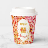 モダングラデーションスタイリッシュモノグラムパーティーハッピーバースデー 紙コップ (正面)