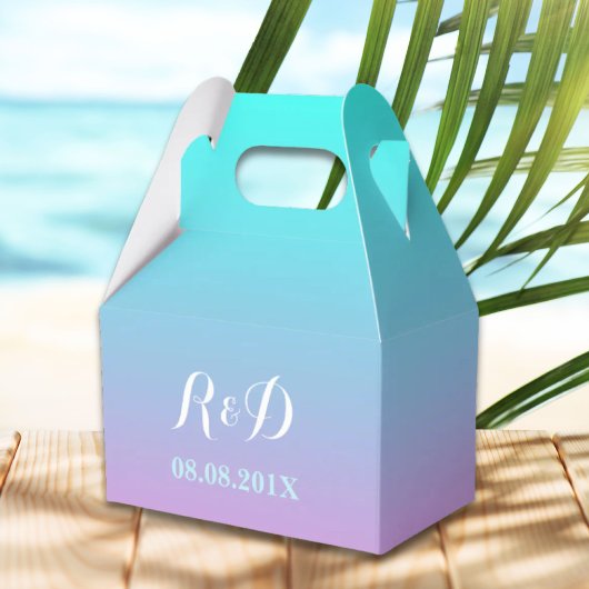 モダングラデーションターコイズ結婚ズ フェイバーボックス