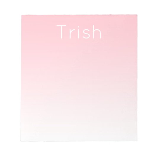 モダングラデーションパーソナライズされたNotepad,ピンク ノートパッド (正面)