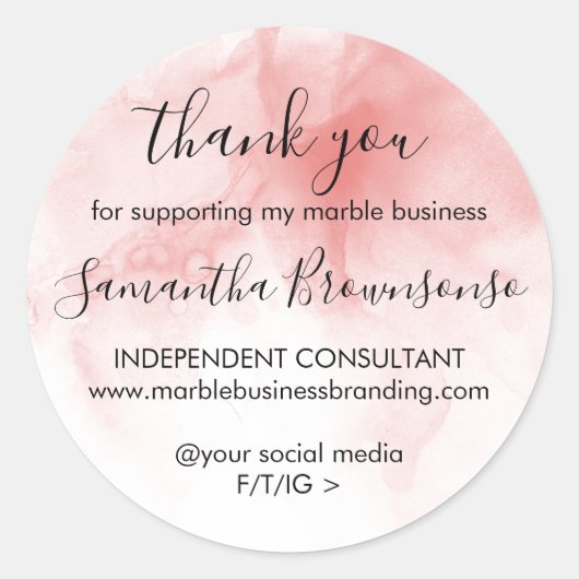 モダングラデーションピンク水色の女の子のボス感謝していユー ラウンドシール (正面)