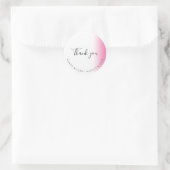モダングラデーションピンク白のメイク&ヘア感謝していユー ラウンドシール (バッグ)