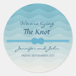モダングラデーション波と結び結婚目 ラウンドシール