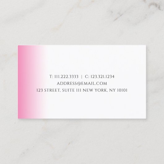 モダングラデーション白メイクアップ 名刺 (裏面)