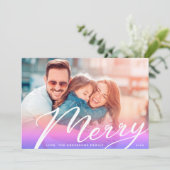 モダングラデーション白メリーレタリング写真 シーズンカード (スタンド正面)