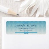 モダングラデーション青結婚波差出人住所 ラベル (インサイチュ)