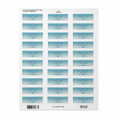 モダングラデーション青結婚波差出人住所 ラベル (フルシート)