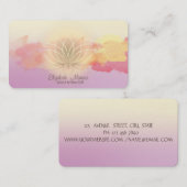 モダングラデーション，水彩ブラシストローク蓮 名刺 (正面/裏面)
