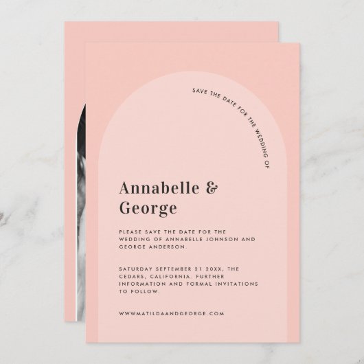 モダングラフィックタイポグラフィ写結婚真 セーブザデート (正面/裏面)