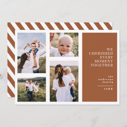 モダングラフィック感謝のクリスマスの写数々の真 案内状 (正面/裏面)