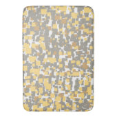 モダングラフィック グレー ゴールド ホワイト ジオメトリック バスマット (正面縦)