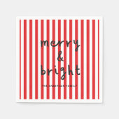 モダングラフミニマルト赤と白 スタンダードカクテルナプキン (正面)