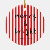 モダングラフミニマルト赤と白 セラミックオーナメント (正面)