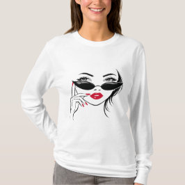 モダングラム女子イラスト レディースTシャツ Tシャツ