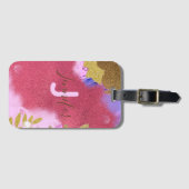 モダングラム ピンクゴールド 偽の輝き 抽象 ラゲッジタグ (正面横)
