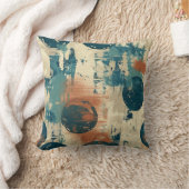 モダングランジスタイルブルーラウンドシェイプデザイン クッション (ブランケット)