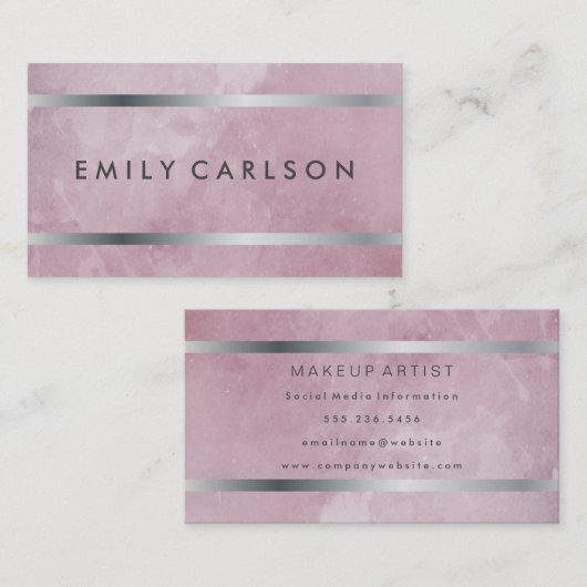 モダングランジフェイク銀 名刺 (正面/裏面)