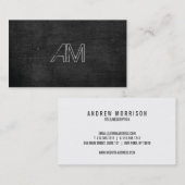 モダングランジモノグラムONブラックウッド 名刺 (正面/裏面)