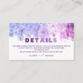 モダングランジ芸術的ピンクと紫結婚の エンクロージャーカード (正面)