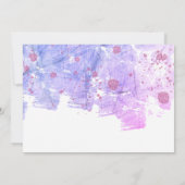 モダングランジ芸術的ピンクと紫結婚の セーブザデート (裏面)