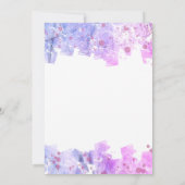 モダングランジ芸術的ピンクと紫結婚の 招待状 (裏面)