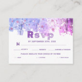 モダングランジ芸術的ピンク紫色の結婚式RSVP エンクロージャーカード (正面)