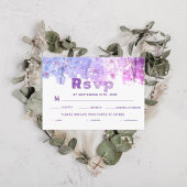モダングランジ芸術的ピンク紫色の結婚式RSVP エンクロージャーカード