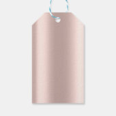 モダングリッターが薔薇色の金地に滴るモノグラム ギフトタグ (裏面)