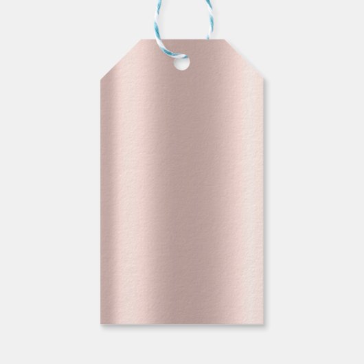 モダングリッターが薔薇色の金地に滴るモノグラム ギフトタグ (裏面)