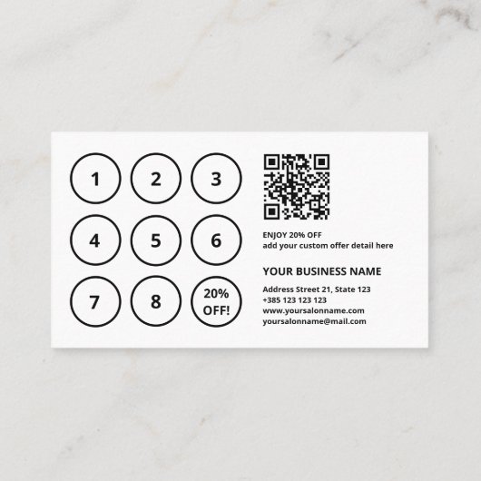 モダングリッターまつげサロンロイヤリティカード ロイヤリティカード (裏面)