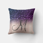 モダングリッターエレガントバラ金ゴールドモノグラム クッション (裏面)