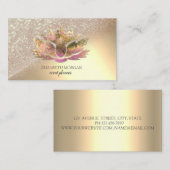 モダングリッターエレガント《写真》ぼけ味グラデーションシックロータス 名刺 (正面/裏面)