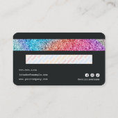 モダングリッタークレジットカードイニシャル美容師 名刺 (裏面)