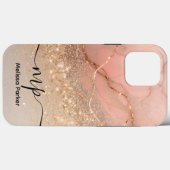 モダングリッターグラデーションバラシックモノグラムの Case-Mate iPhoneケース (裏面 (横))