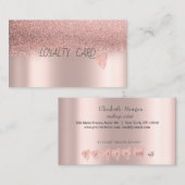 モダングリッターグラデーションバラ金ゴールドハート ロイヤリティカード (正面/裏面)