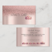 モダングリッターグラデーション金ゴールドロータス ロイヤリティカード (正面/裏面)